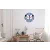 Vlinder - Bloemtakken - Lichtblauw Wandcirkel aluminium klein -woonkamer
