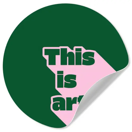 This is art - Schaduw - Roze Wandcirkel behangsticker klein -3d