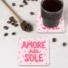 Amore vita sole - Roze - Hartjes onderzetter kurk middel -sfeer2