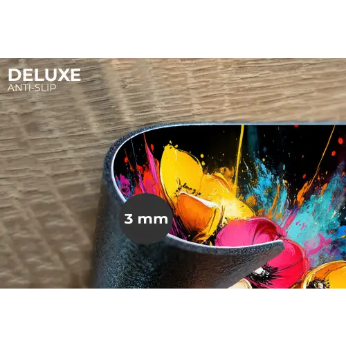 Bloemen - Kleurrijk - Graffiti - Modern - Boeket Placemat vinyl groot -closeup