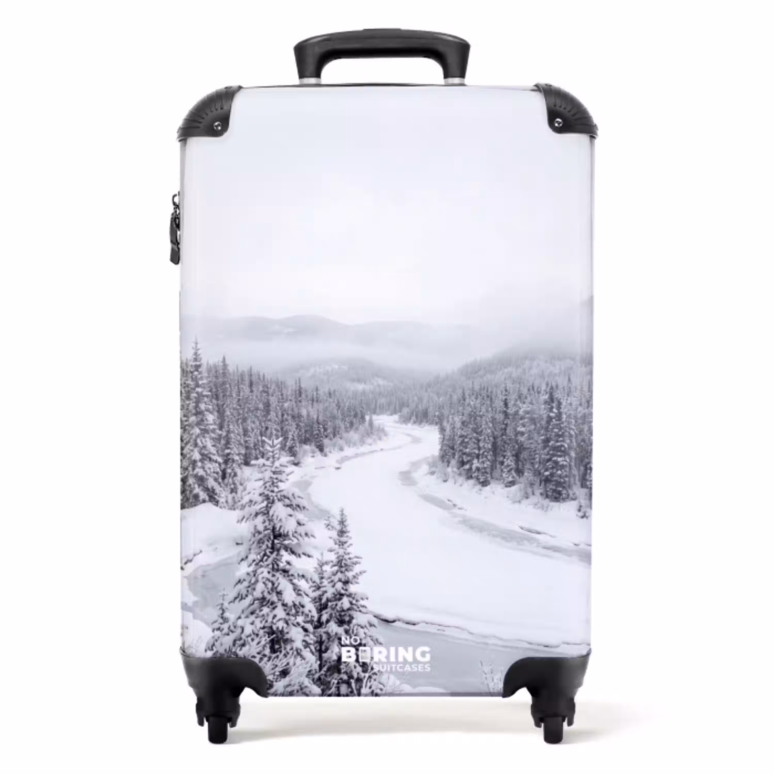 Rivier - Bevroren - Landschap - Winter NBS - Handbagage koffer - Volwassenen Unisex middel -productfoto_recht