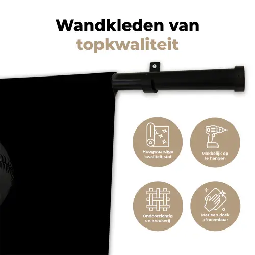 Honkbal - Wit - Vliegt Wandkleed katoen klein -sfeer2