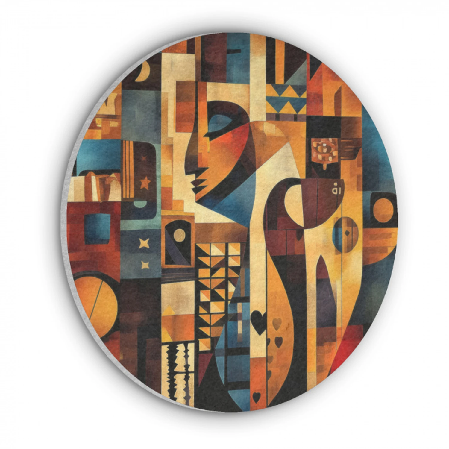 Figuren - Abstract - Symbolen Akoestische PET Vilt - Rond klein -3d