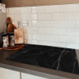 Zwart - Marmer Inductie beschermer vinyl 3mm klein -sfeer3
