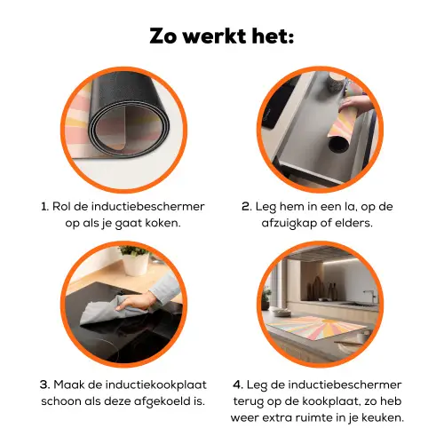 Illustratie - Zon - Pastelkleuren Inductie beschermer vinyl 3mm klein -zzzzzzz-td-werking