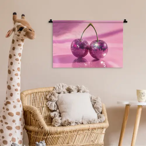 Glitter - Discobol - Roze - Kersen Wandkleed katoen klein -wsfeer5_kind