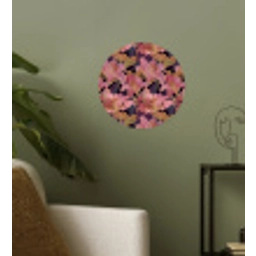 Lelies - Patroon - Roze - Goud Wandcirkel behangsticker klein 186 -sfeer2