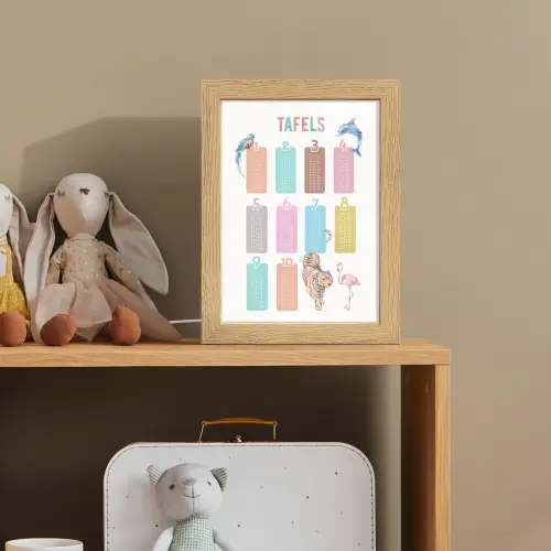 Tafels van vermenigvuldiging - Leren rekenen voor kinderen - Getallen oefenen - Dieren Light Box met kabel klein -sfeer2_kind