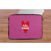 Girl power - Hart - Roze - Rood laptophoes neopreen klein -tafel