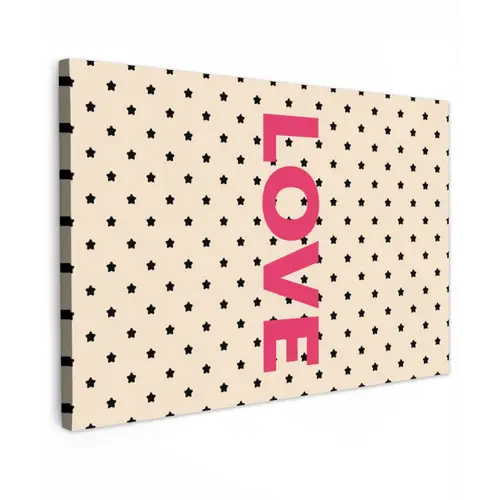 Love - Stippen - Roze canvas 2cm klein -z3d