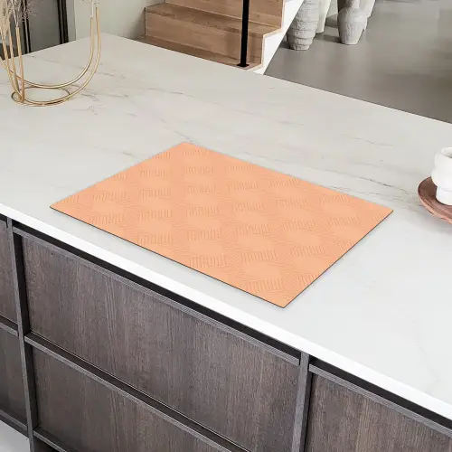 Patroon - Oranje - Lijnen Inductie beschermer vinyl 3mm klein 276 -sfeer8
