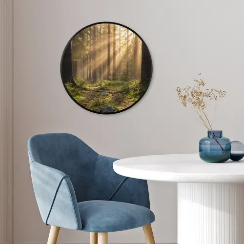 Bos - Zonlicht - Gras Fotolijst rond zonder passe partout klein -sfeer2