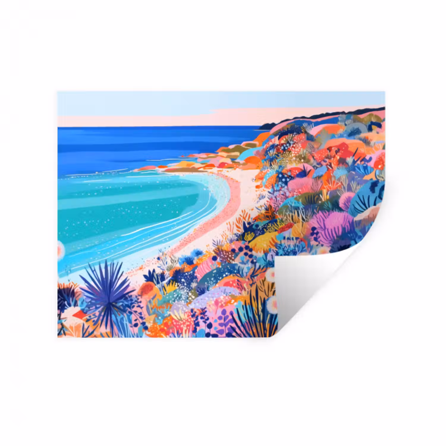 Wandtattoo – Blumenwiese - Meer - Sommer