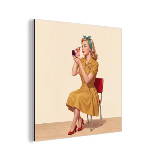 Illustratie - Mascara - Vrouw - Geel aluminium wit klein -3d