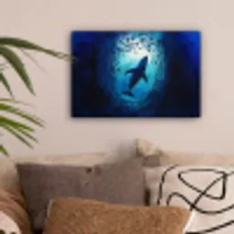Walvis - Vissen - Donkerblauw canvas 2cm klein -sfeer1