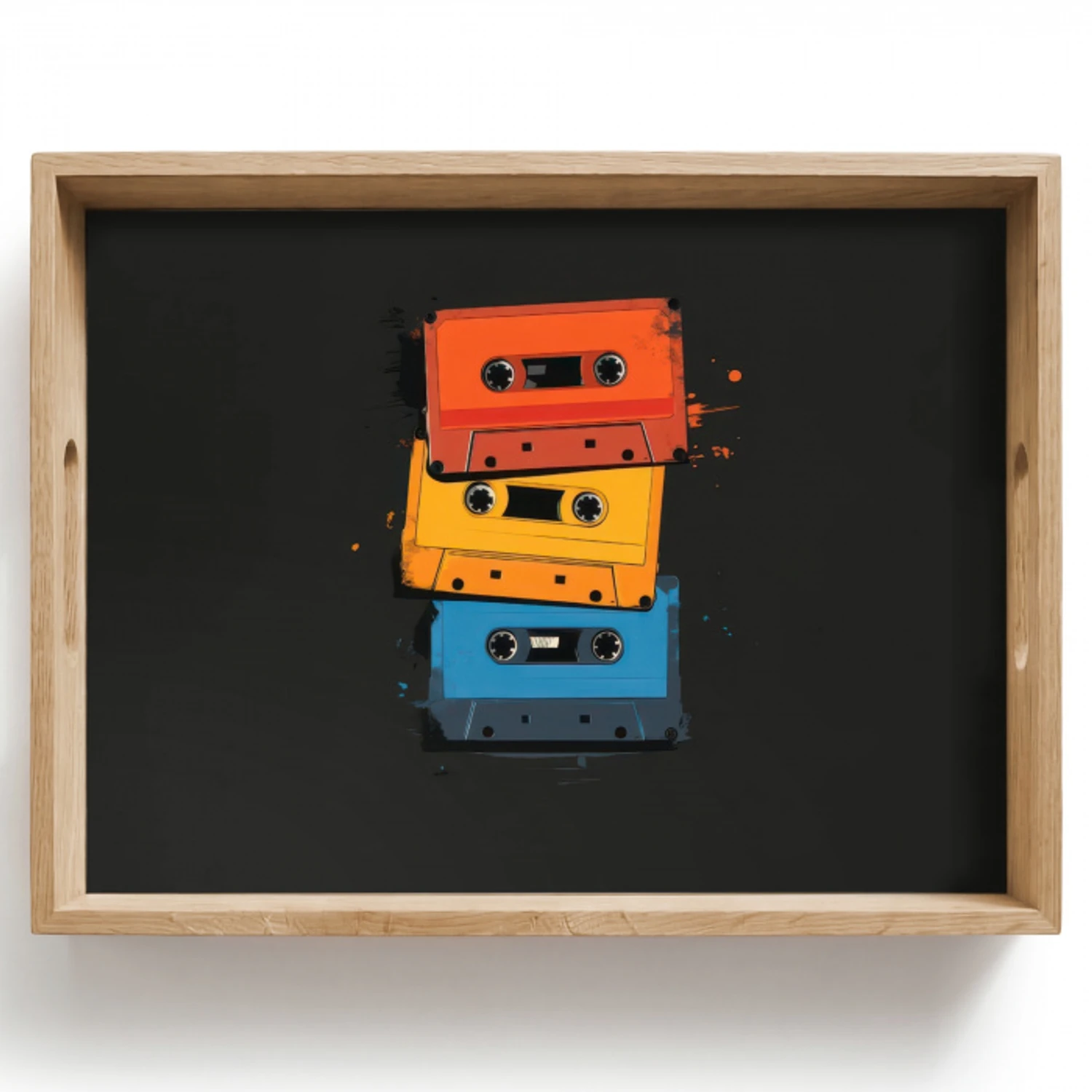 Cassettes - Kleurrijk - Verfspatten Dienblad Rechthoek middel -z3d_shopping