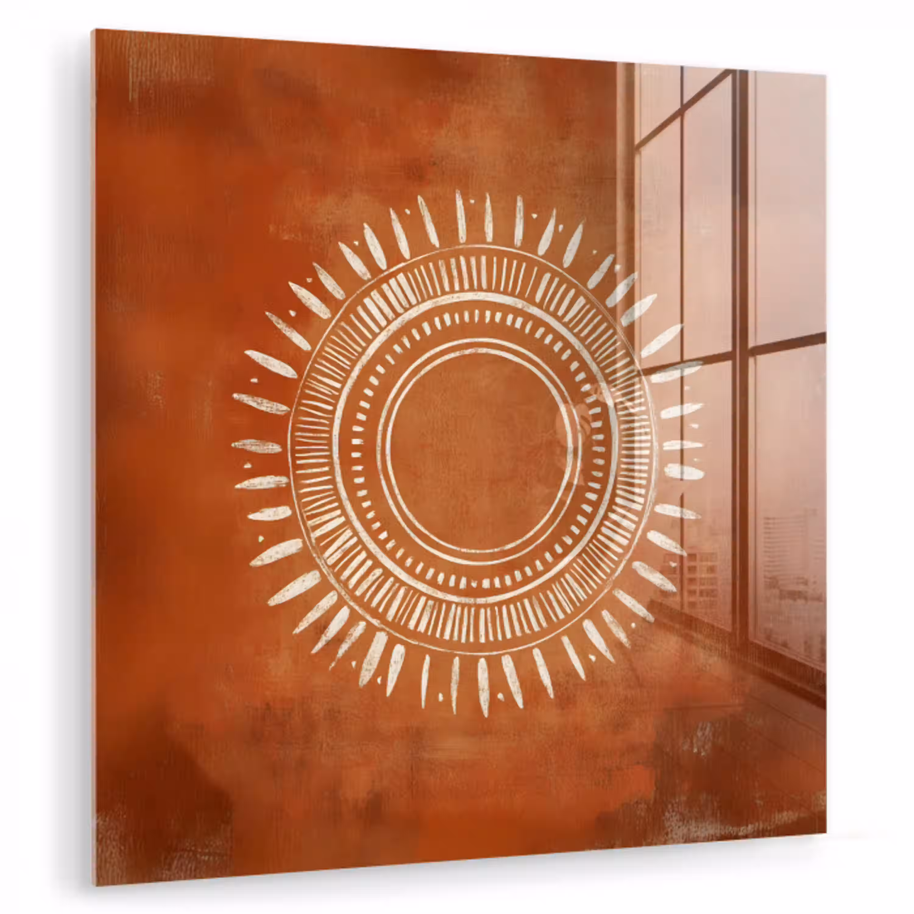 Abstract - Lijnen - Zonnestralen - Roodbruin plexiglas 5mm klein -zzzproduct_nieuw