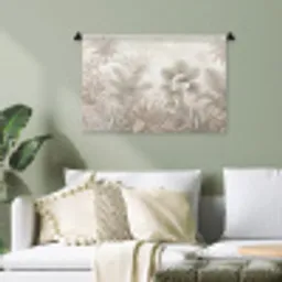 Jungle - Tropisch - Natuur -Vintage - Beige Wandkleed katoen klein -sfeer7