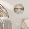 Abstract - Modern - Beige - Aesthetic - Goud Akoestische PET Vilt - Rond klein -sfeer4