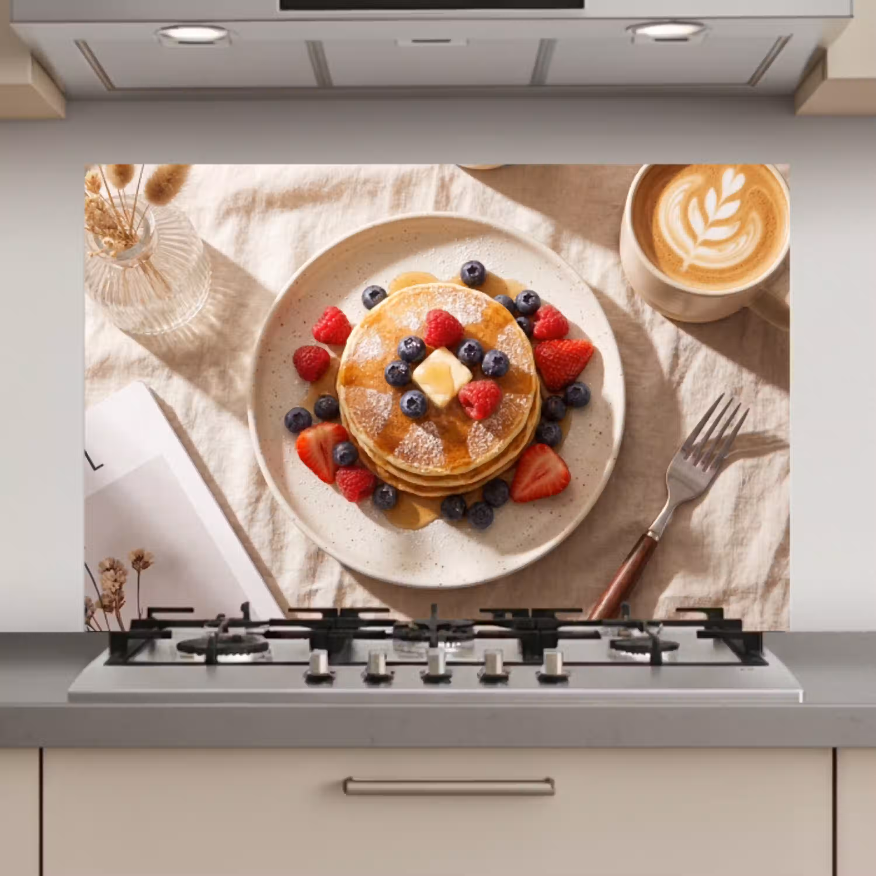 Pannenkoeken - Bessen - Ontbijt - Modern - Beige keuken achterwand spatscherm klein -3d_website