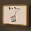 Dinosaurus - Planten - Beige - Minimalistisch Light Box met batterij (Wandlamp kind) middel -z3d_website
