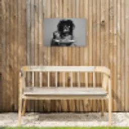 Vrouw - Pasta - Zwart - Wit Tuinposter op houten frame 2 cm dik klein -sfeer4