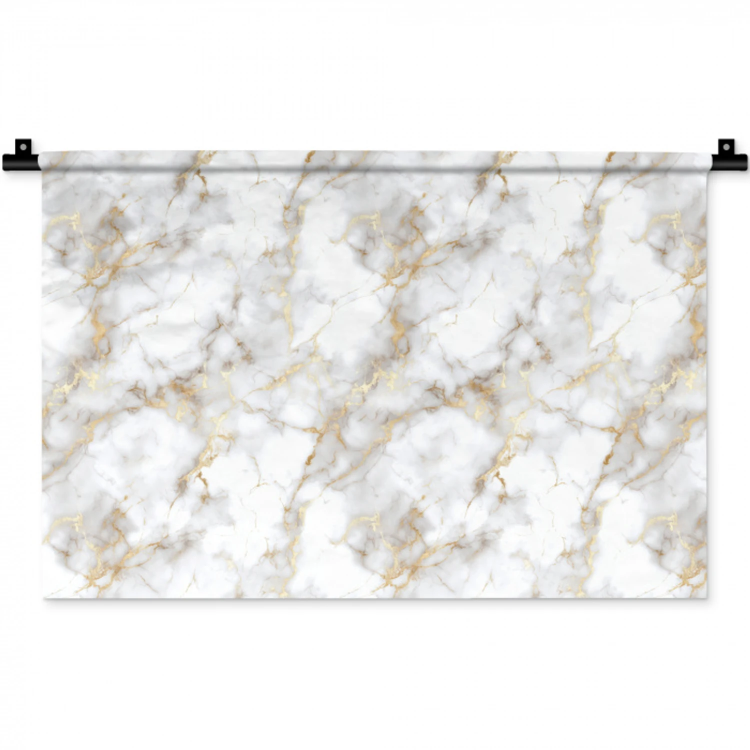 Gouden aders - Marmer - Wit Wandkleed katoen klein 269 -zz3d