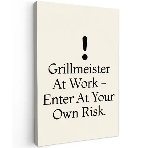 Grill - Uitroepteken - Zwart - Tekst canvas 2cm klein -z3d