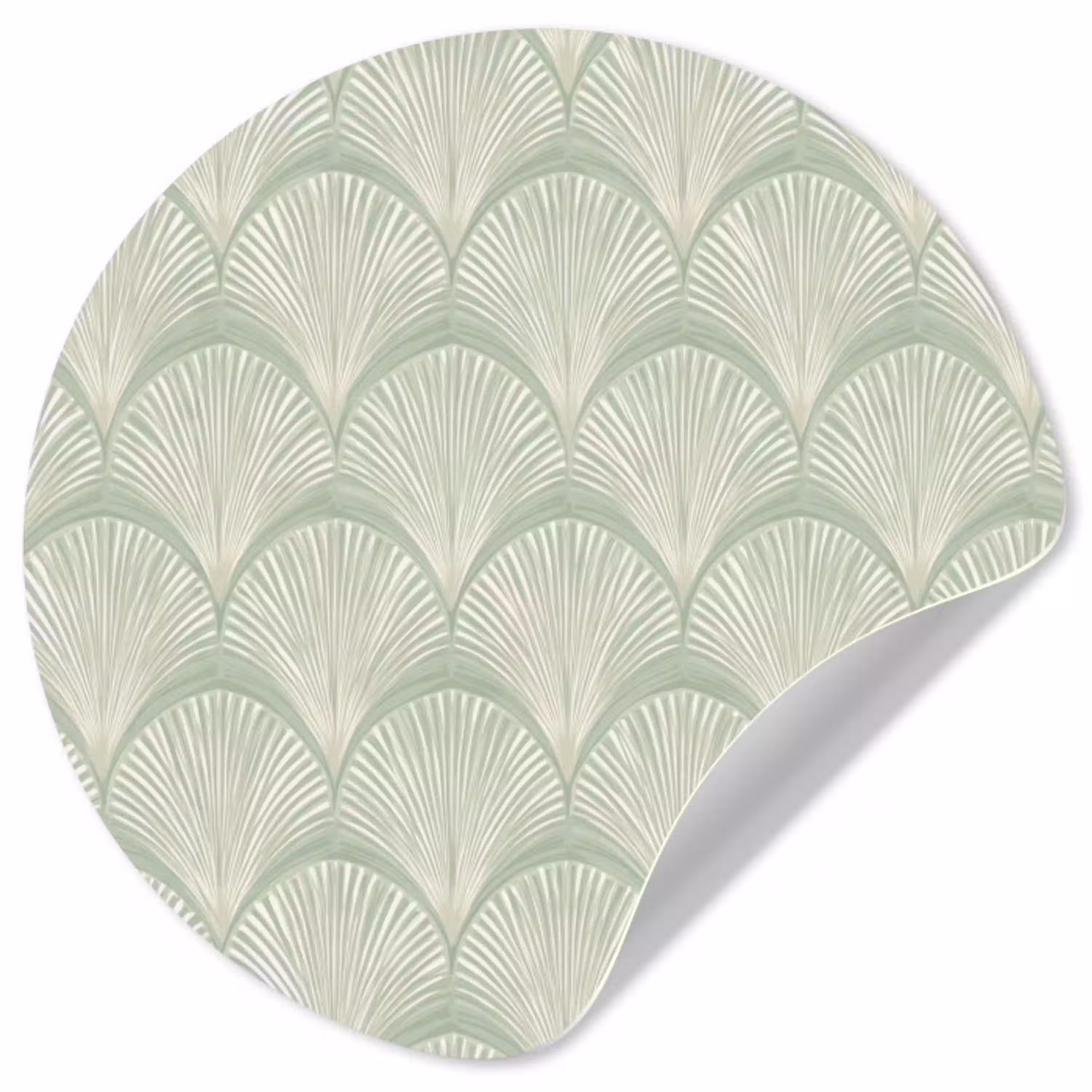 Waaiers - Patroon - Groen Wandcirkel behangsticker klein 186 -3d
