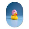 Badeend - Handdoek - Blauw Wandcirkel Ovaal Forex klein -3d