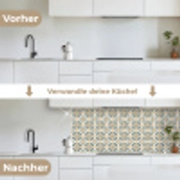 Patroon - Klassiek - Kleurrijk keuken achterwand 2 middel 871 -voor-na_DE