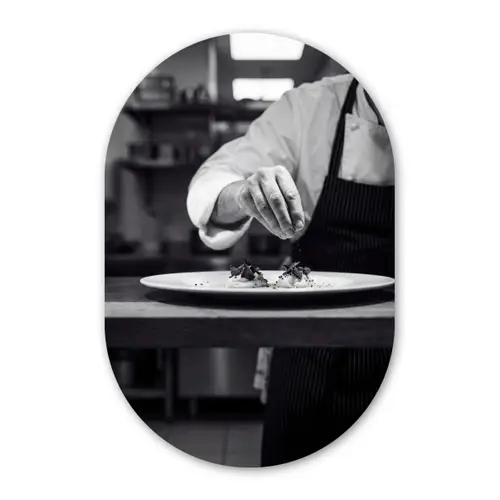 Chef - Garnering - Gerecht Wandcirkel Ovaal Forex klein -3d