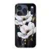 Bloemen - Wit - Abstract Telefoonhoesje iPhone 17 Pro klein -3d