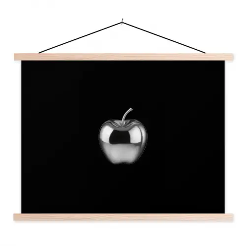 Appel - Metallic - Symmetrisch textielposter latten blank klein -3d