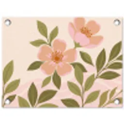 Grafisch - Bloemen - Roze tuinposter los doek klein -3d