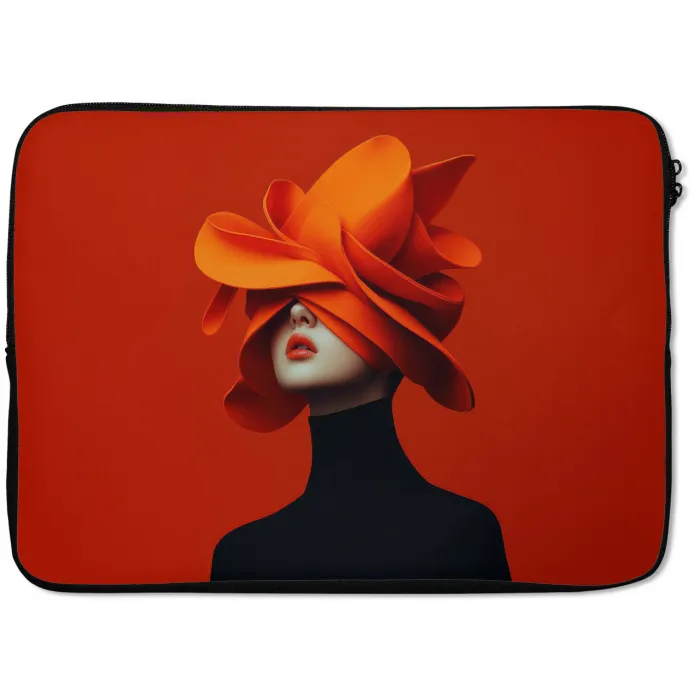 Oranje - Hoed - Vrouw laptophoes neopreen klein -zkaufland3dotto