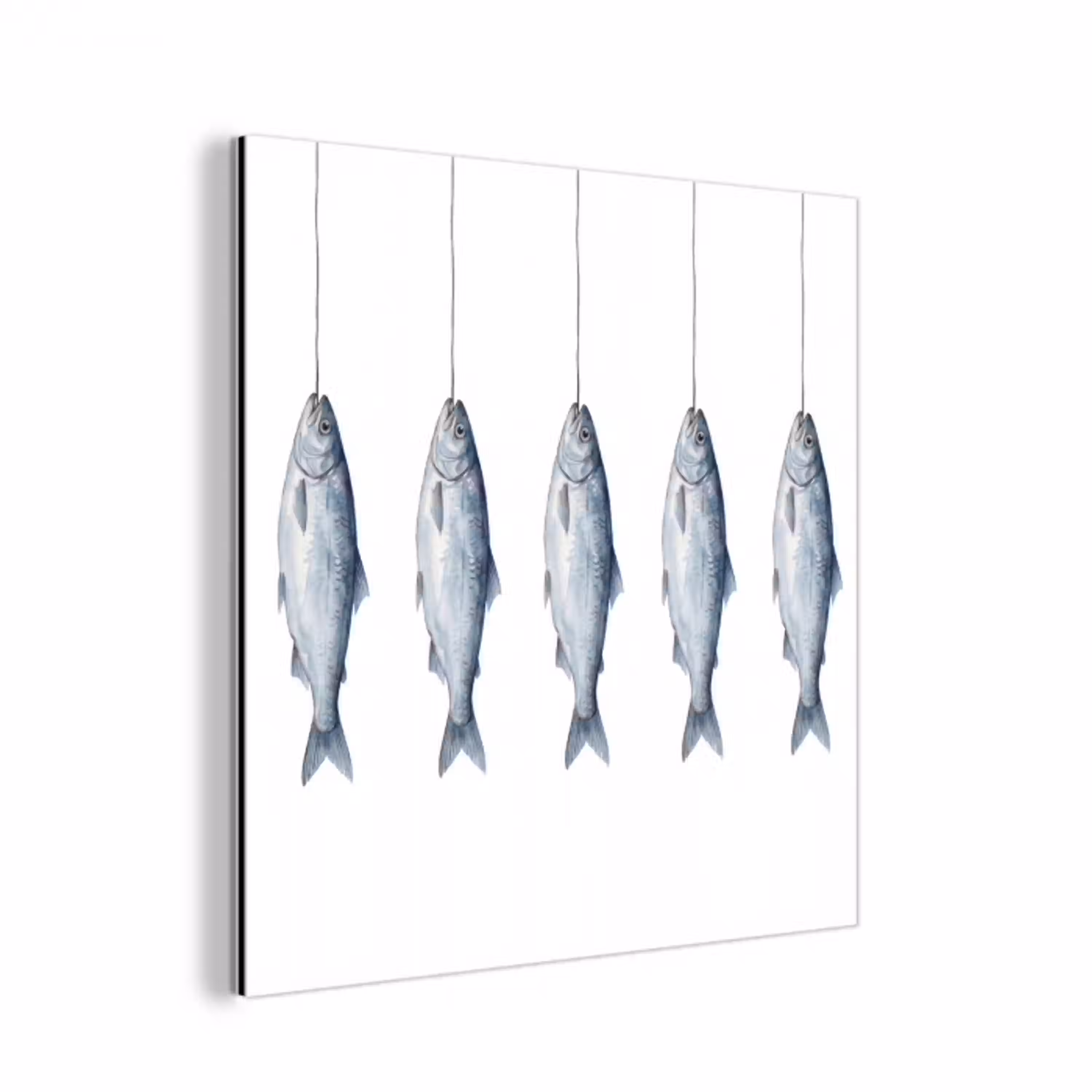 Vissen - Illustratie - Delfts - Blauw aluminium wit klein -3d