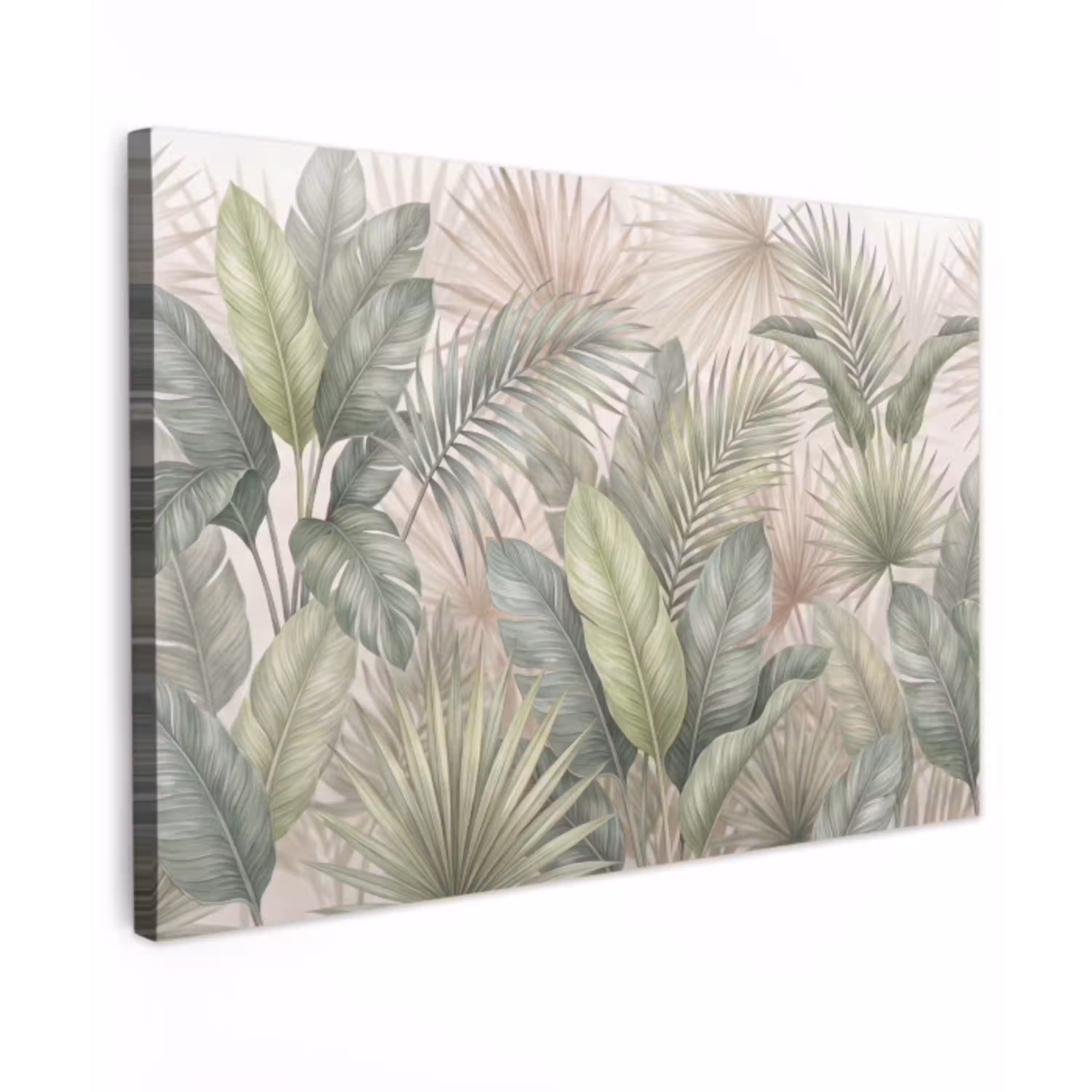 Planten - Tropisch - Bladeren - Groen - Natuur canvas 2cm klein -z3d