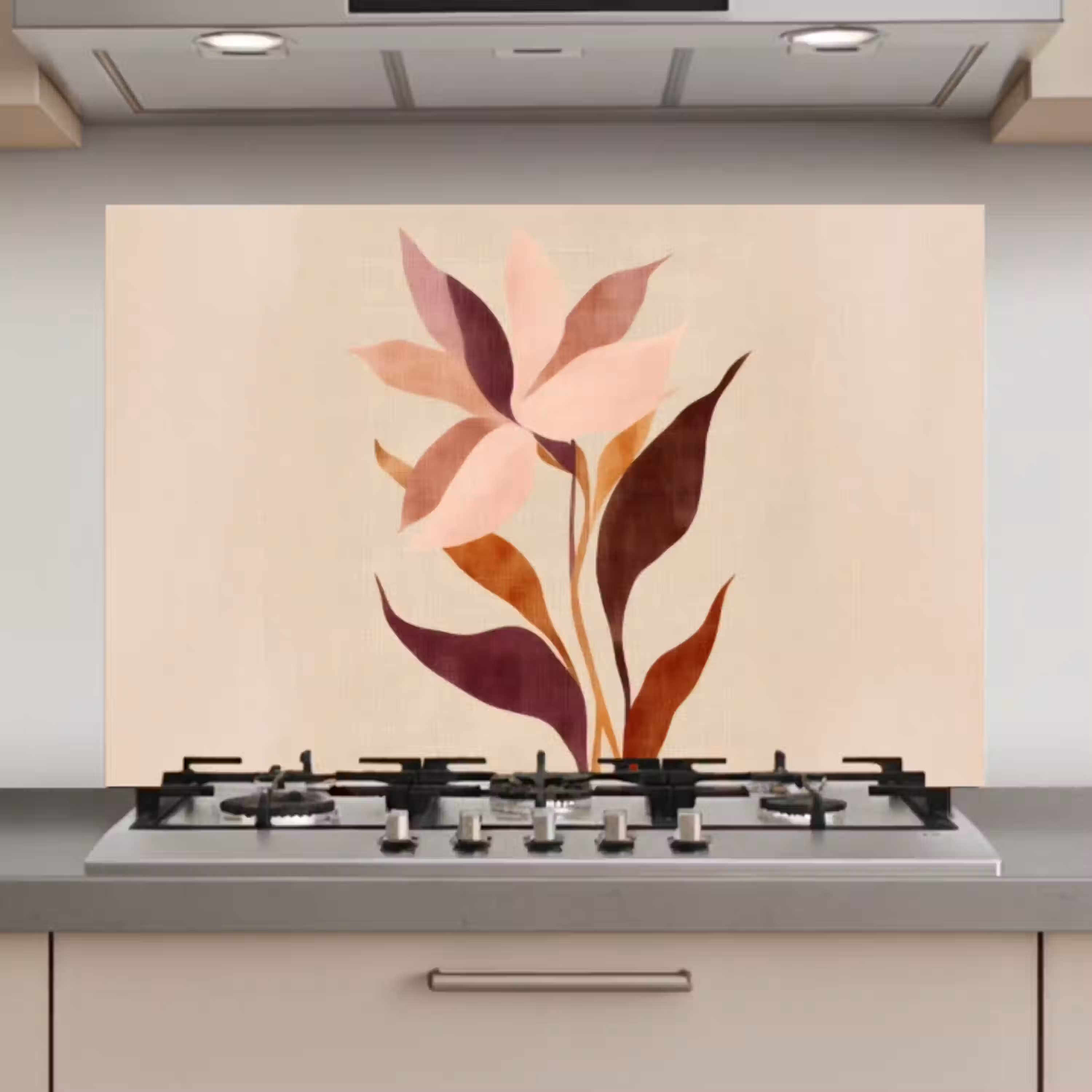 Bloemen - Blaadjes - Minimalistisch - Roze keuken achterwand spatscherm klein -3d_website