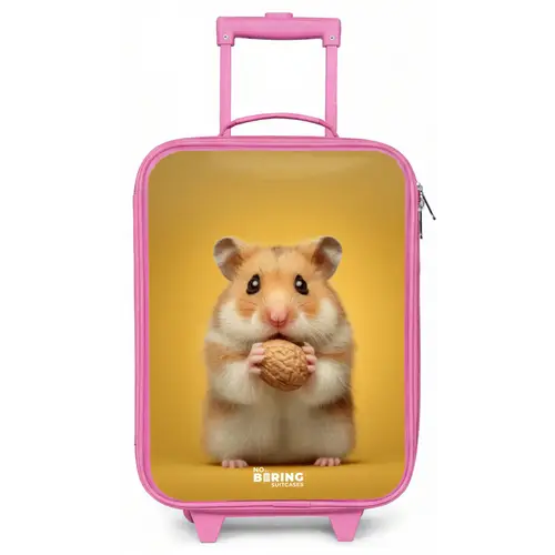 Hamster - Walnoot - Dier Kinderkoffer - Roze klein -zz3dotto