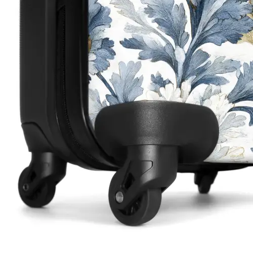 Barok bloemen patroon blauw NBS - Handbagage koffer - Volwassenen Unisex middel -wiel