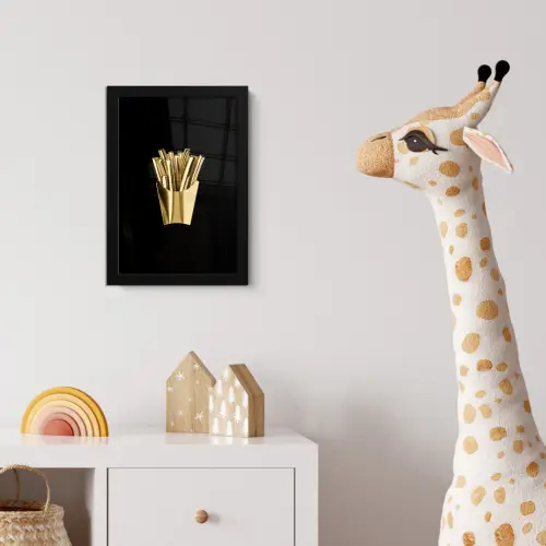 Friet - Goud - Chrome - Eten fotolijst zwart zonder passe partout klein -usfeer4_kinderkamer