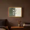 Japandi - Vogel - Groen Light Box met batterij (Wandlamp) middel -sfeer4