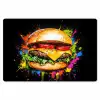 Hamburger - Graffiti - Verf - Kleurrijk - Eten - Abstract Placemat vinyl groot -zzsfeer1_Kitchenyeah-website