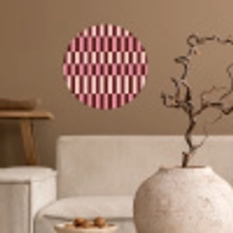 Roze - Rood - Blokjes Wandcirkel behangsticker klein 186 -sfeer1