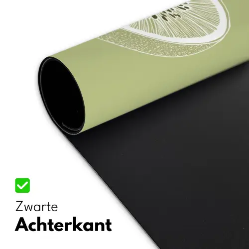 Kiwi - Lijntekening - Minimalistisch - Groen Muismat XXL klein -sfeer2