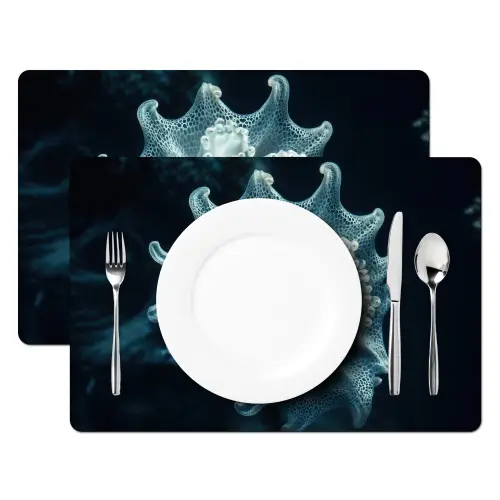 Zeewezen - Wit - Golven - Water Placemat vinyl groot -zzsfeer2_Kitchenyeah-website
