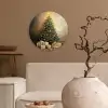 Kerstboom - Cadeaus - Goud Wandcirkel kunststof plaat 5mm dik klein -sfeer1