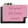 Eat me out don't stress me out - Roze - Handgeschreven Inductie beschemer met haakjes klein -3d