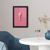 Hoorntje - Schepijs - Roze fotolijst zwart zonder passe partout klein -sfeer4